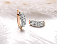 14K 585 Rose Gold Earrings For Lady Glamorous Elegant Sparkling Diamond Earrings Luxury Wedding Engagement Fine Jewelry