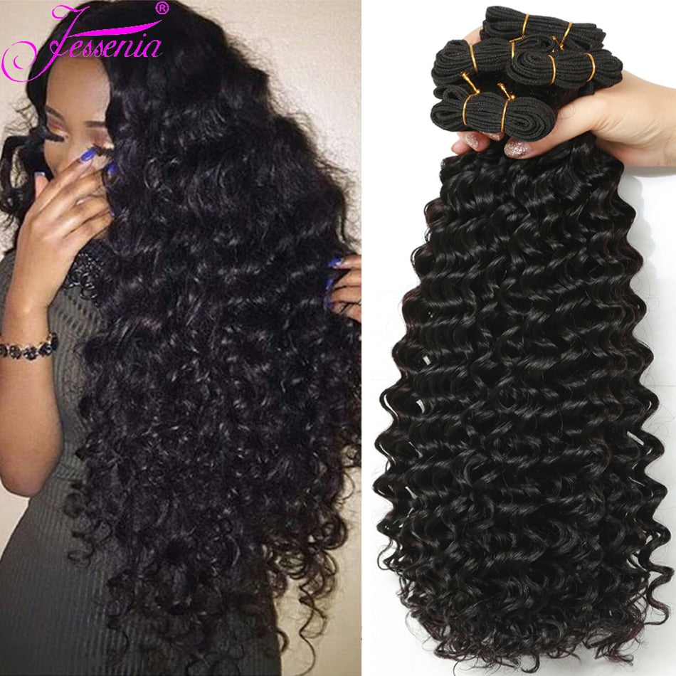 4 Bundles Deal 8-26Inch Loose Deep Wave Tissage Malaisienne Real Human Hair Bundles Remy Peruvian Deep Curly Extensiones Humanas