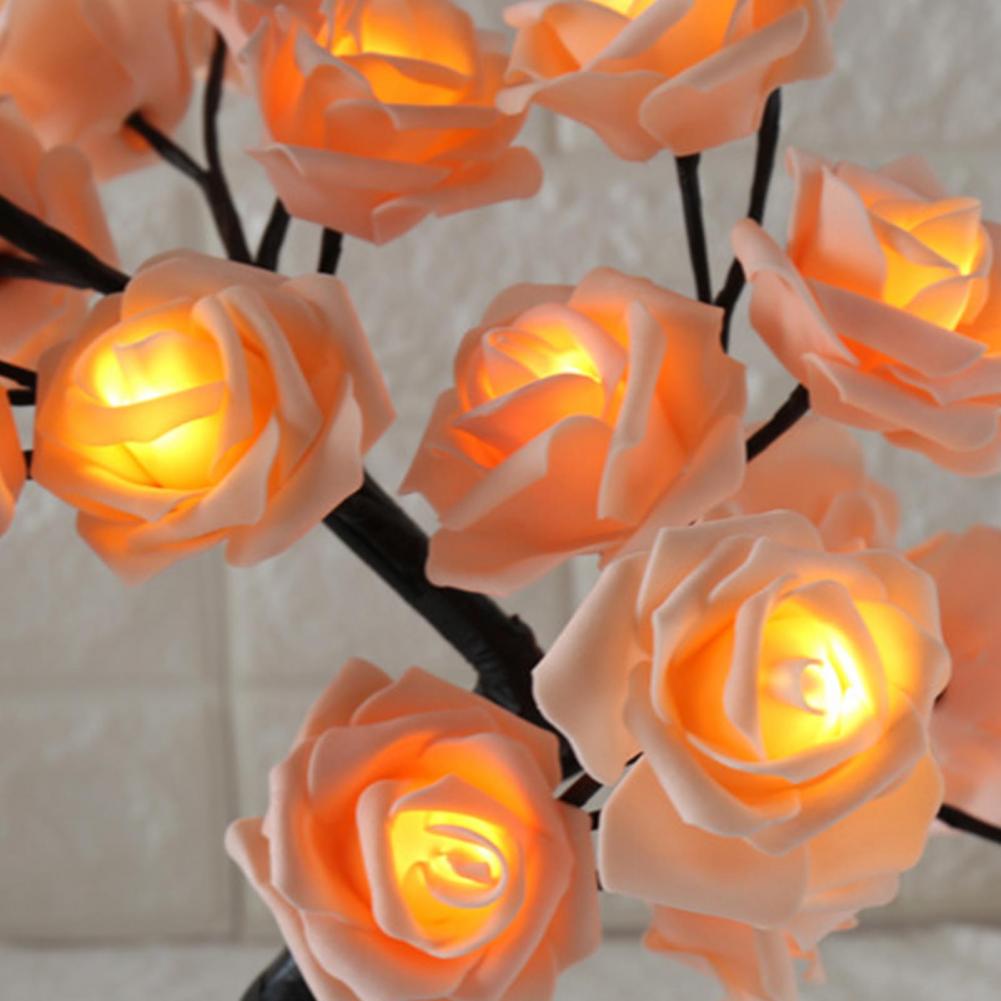 Christmas led tree decoration 24LED Light Night Lamp Romantic Flower Warm Rose Tree Light Wedding Holiday Decoration