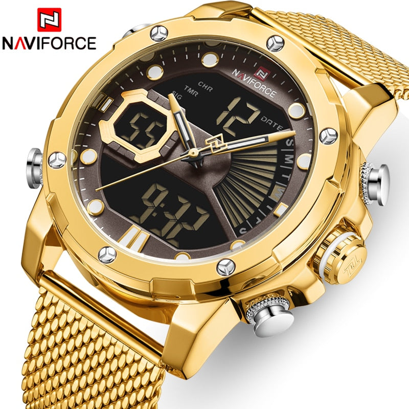 New Watches NAVIFORCE Top Brand Luxury Quartz Mens Watch Waterproof Big Sport Wristwatches Stainless Steel Date Reloj Hombre