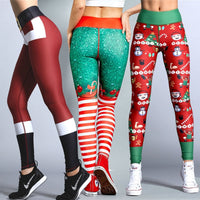 Christmas Leggings Women Sexy High Waist Skinny Leggins Fitness Legging Ladies Printed Workout Leggings Stretch Trousers Pants