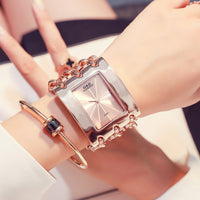 Women Luxury Brand Watch Dress Rhinestone Women Wristwatches Stylish Gold Female Watches