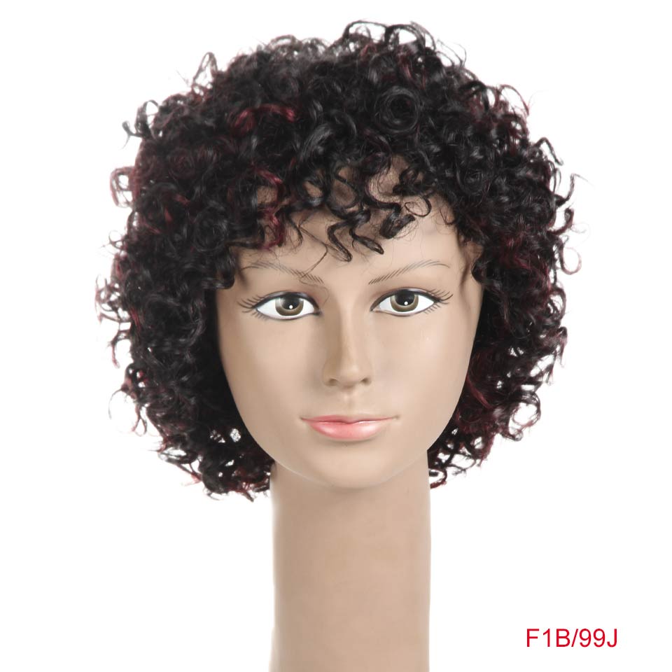 Rebecca Short Loose Curly Wigs For Black Women Brazilian Remy Bouncy Curly Human Hair Wigs Short Wig Blond Red Cosplay Full Wig