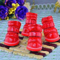 4pcs/set Winter Pet Dog Shoes for Dogs Winter Warm Waterproof Anti-slip Snow Boots