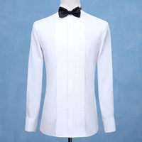 Fashion Groom Tuxedos Shirts Best Man Groomsmen White Black Red Men Wedding Shirts