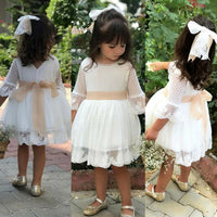 Pudcoco Flower Girl Lace Dress 2022 New Arrival Toddler Kid Baby Girl Pageant Party Wedding Dreses