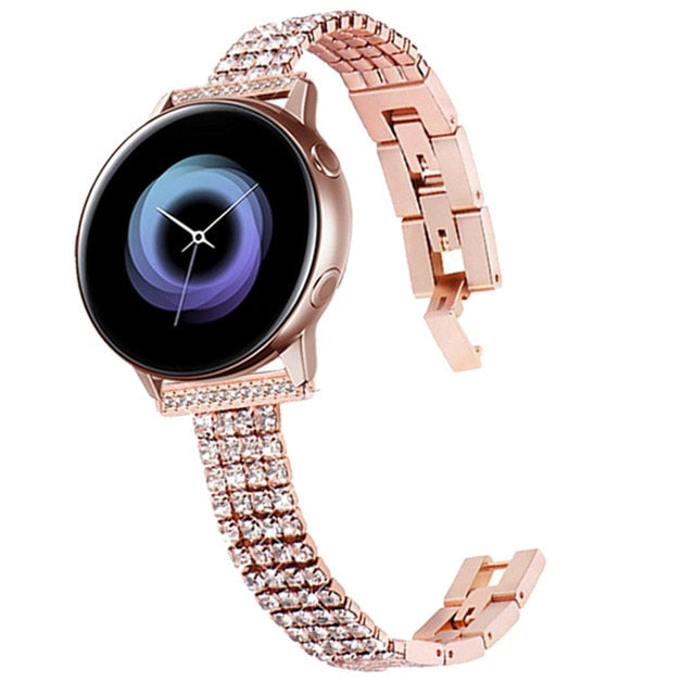 20mm 22mm Fran-lzp Diamond Strap for Samsung Galaxy Watch 3 41mm 45mm Band Bracelet