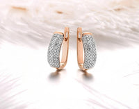 14K 585 Rose Gold Earrings For Lady Glamorous Elegant Sparkling Diamond Earrings Luxury Wedding Engagement Fine Jewelry