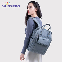 Sunveno New Diaper Bag Backpack Large Capacity Waterproof Nappy Bag Kits Mummy Maternity Travel Backpack Nursing Handbag