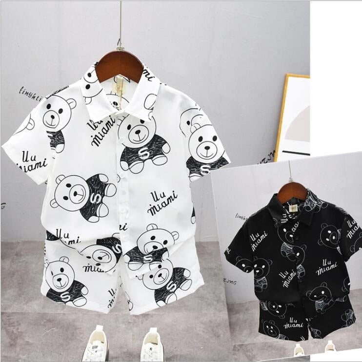 Children's Suit New Baby Clothing Set Summer Baby Boys and Girls 2pcs Suit Cartoon Shirts +Shorts Kids Clothing Set 2-10 Years