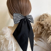 Solid Color Big Large Satin Bow Hairpins Barrettes For Women Girl Wedding Long Ribbon Korean Hair Clip Hairgrip Hair Accessories