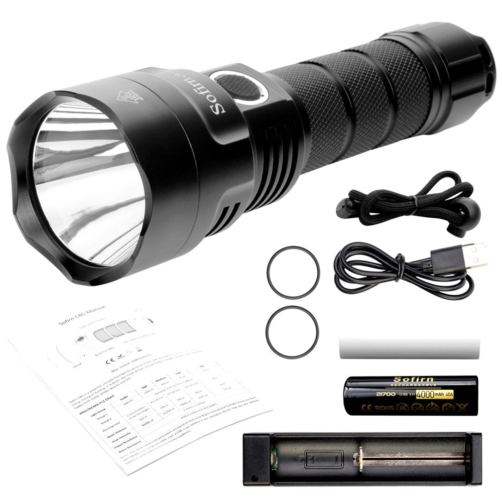 Sofirn C8G Powerful 21700  LED Flashlight SST40 2000lm 18650 Torch with ATR 2 Groups Ramping Indicator