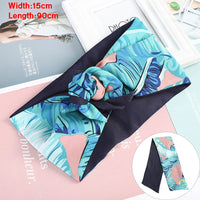 Levao Flower Printing Bandana Wire Headband Knotted Fashion Scarf Hairbands Hair Accessories for Women 2022 New Headwear