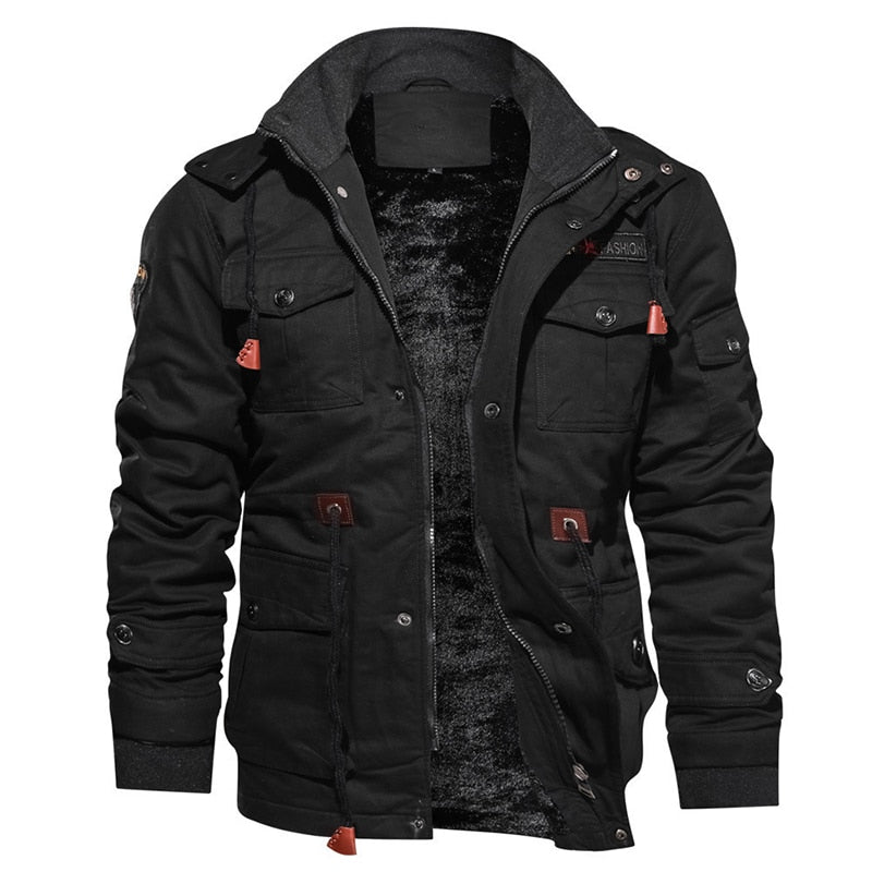 2021 Autumn Winter New Men Fleece Tough Guy Masculine Jacket Coats