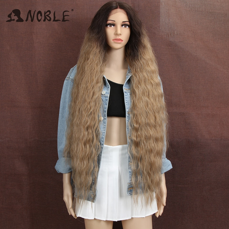 Noble Synthetic Lace Front Wig 42 Inch Long Curly Wigs For Women Lace Front Wig Blonde Full Lace Wig Blonde Lace Wig Cosplay