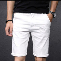 לבן Ripped שרוט גברים ג &#39;ינס מכנסיים קצרים מזדמנים קיץ ג&#39; ינס פופולרי אלסטי בתוספת גודל 36 38 40 42 שחור בני חורים חצי מכנסיים
