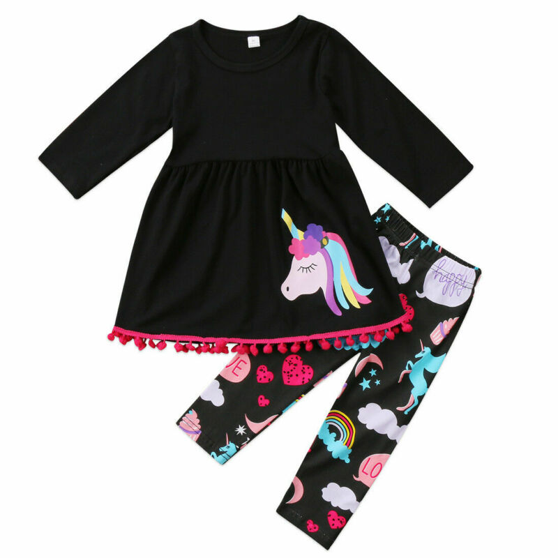 Pudcoco-Tenue 2 pièces pour petites filles de 2 à 7 ans, T-shirt à manches longues, robe + pantalon floral, vêtements, stock américain