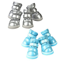 4pcs/set Winter Pet Dog Shoes for Dogs Winter Warm Waterproof Anti-slip Snow Boots