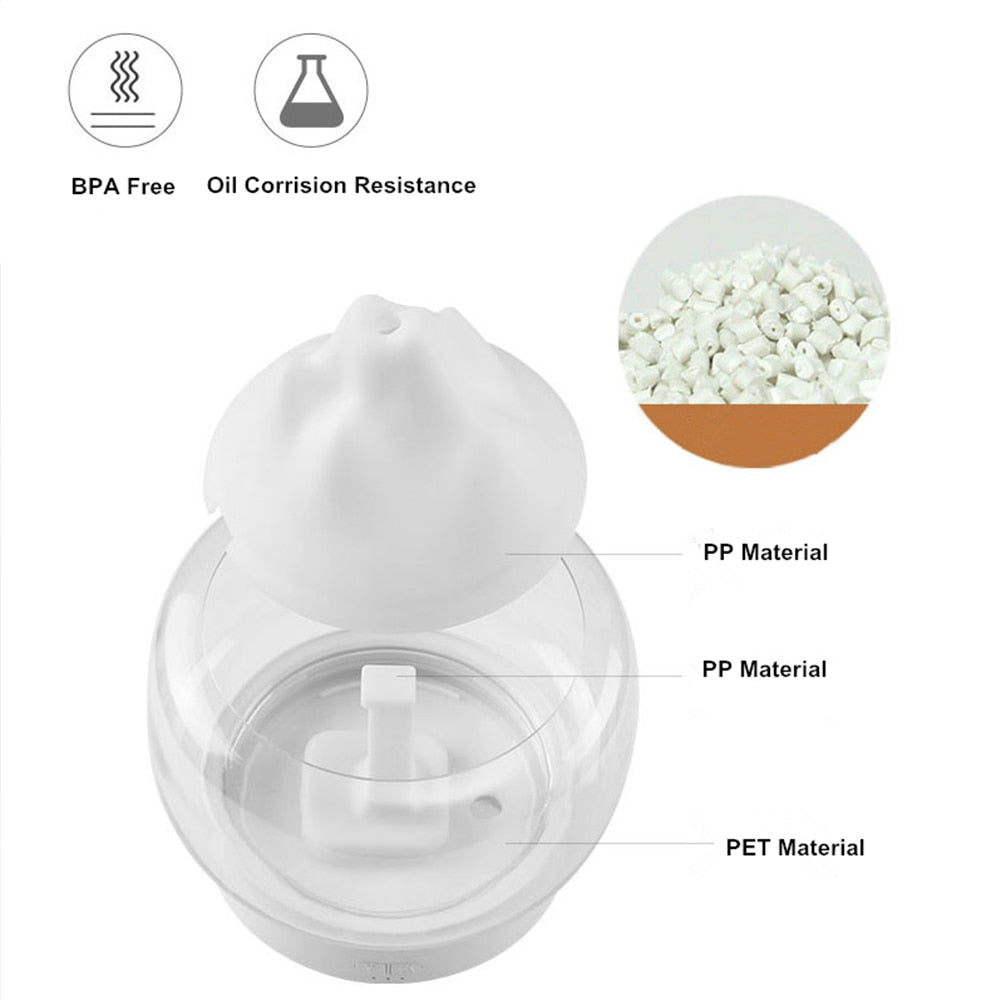 BPA Free Aroma Diffuser 400ML Moutain View Essential Oil Aromatherapy Difusor With Warm and Color LED Lamp Humidificador