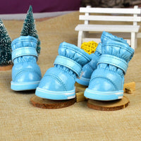 4pcs/set Winter Pet Dog Shoes for Dogs Winter Warm Waterproof Anti-slip Snow Boots