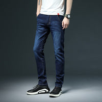 2022 New Men&#39;s Skinny White Jeans Fashion Casual Elastic Cotton Slim Denim Pants