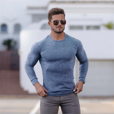 Autumn Winter Fashion Turtleneck Mens Thin Sweaters Casual Roll Neck