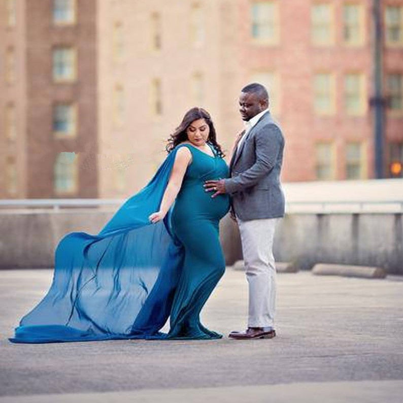 New Chiffon Maternity Pregnancy Dress Photography Props Sexy Maxi Maternity Gown Long Pregnant Dresses Photo Shooting For Women