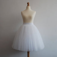 Sexy 5 Layers 60cm Princess Midi Tulle Skirt Pleated Dance Tutu Skirts