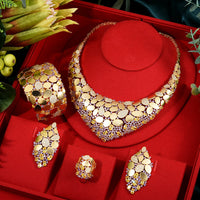 GODKI Famous Brand Bling Sequins Luxury Africa Dubai Jewelry Sets For Women Wedding Party Zircon Wedding Bridal Jewelry Set Gift