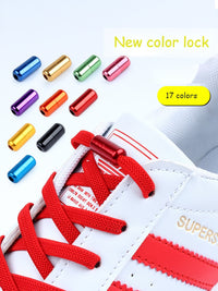2021 New Elastic No Tie Shoe laces Flat Shoelaces For Kids and Adult Sneakers Shoelace Quick Lazy Metal Lock Laces Shoe Strings