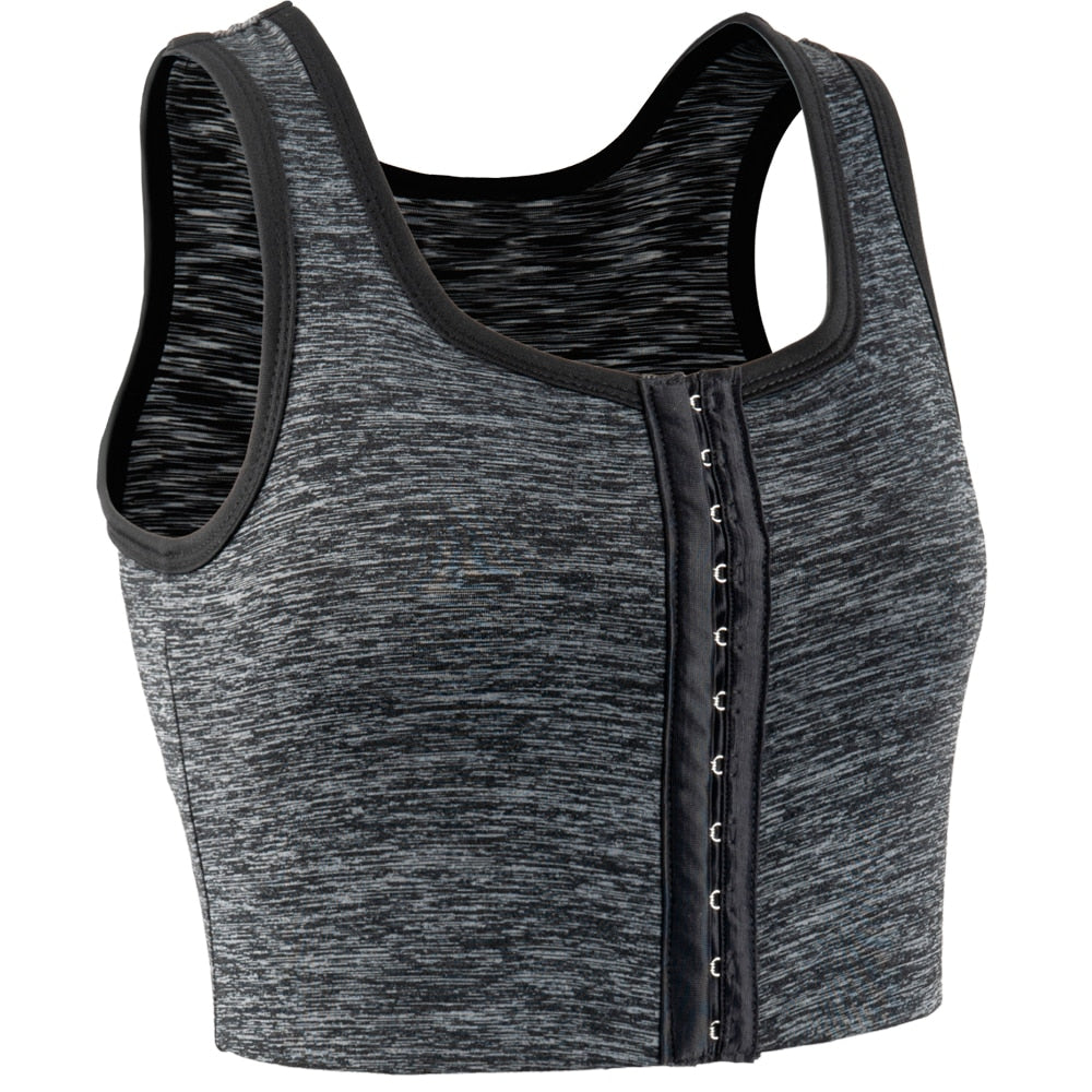 XUJI 3 Rows Central Clasp Chest Binder Tank Top