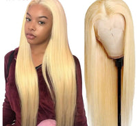 Highlight Lace Front Wig Ombre Blonde Human Hair Wigs For Women Middle