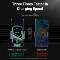 Baseus Qi Car Wireless Charger for iPhone 11 Samsung Xiaomi 15W Induction Car Mount Fast Wireless Charging with Car Phone Holder