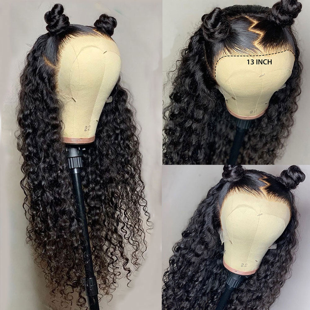 Curly Human Hair Wig 13x4 Water Wave Lace Front Wigs For Black Women Brazilian Short Bob Pre Plucked 28 30 Inch Deep Frontal Wig