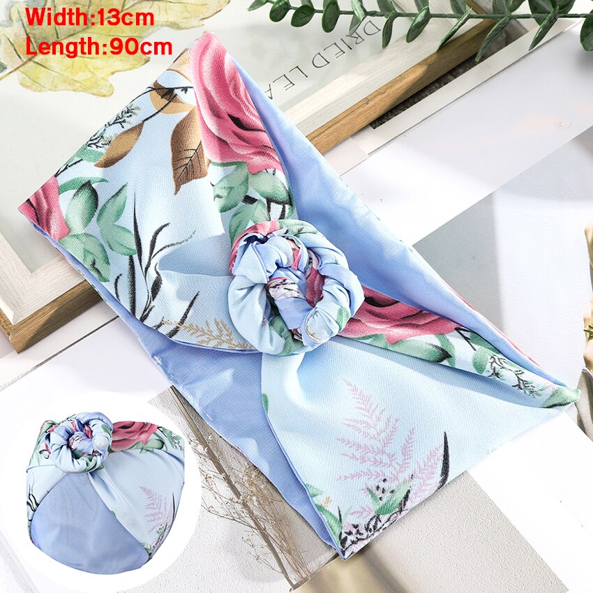 Levao Flower Printing Bandana Wire Headband Knotted Fashion Scarf Hairbands Hair Accessories for Women 2022 New Headwear