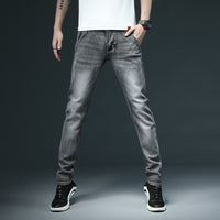 2022 New Men&#39;s Skinny White Jeans Fashion Casual Elastic Cotton Slim Denim Pants