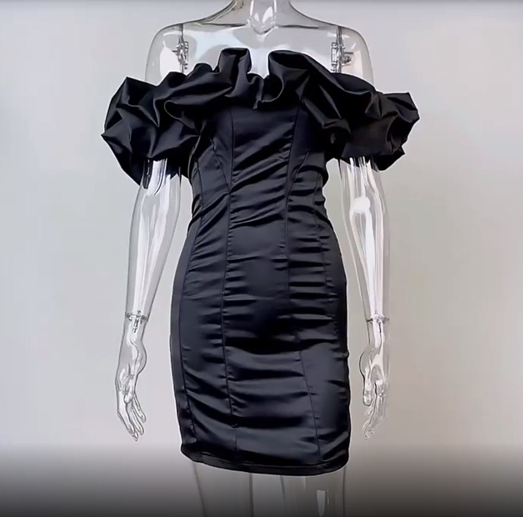 Sexy Ruffle Off Shoulder Mini Dress Sexy Party Evening Women Clothing –  Mega Mart Center