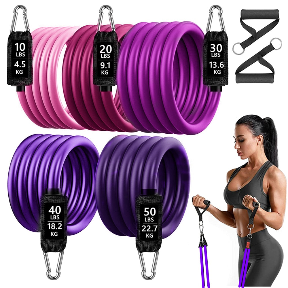 150lbs Resistance Bands Set for Women Latex Exercise Workout Band