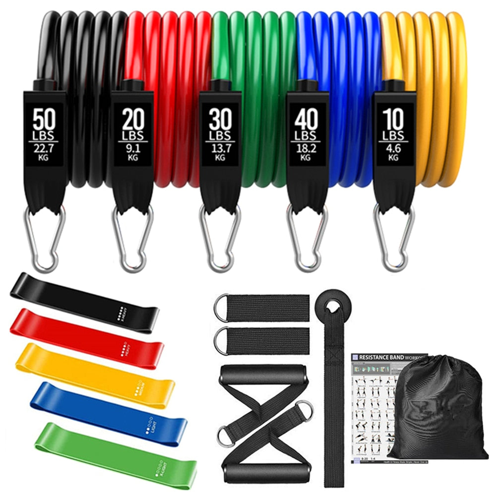 150lbs Resistance Bands Set for Women Latex Exercise Workout Band