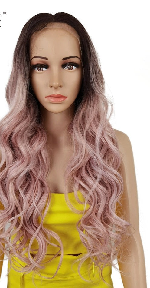 Noble Synthetic Lace Front Wig  ombre blonde Wig 30 Inch Long wavy Lace Front Wig  Synthetic Wigs For Black Women Maycaur wig