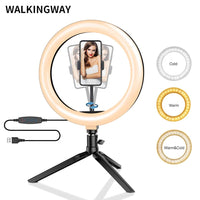 10" LED ring light 26cm Photography Lighting Dimmable Selfie RGB lamp with tripod for makeup Youtube Tiktok phone camera video