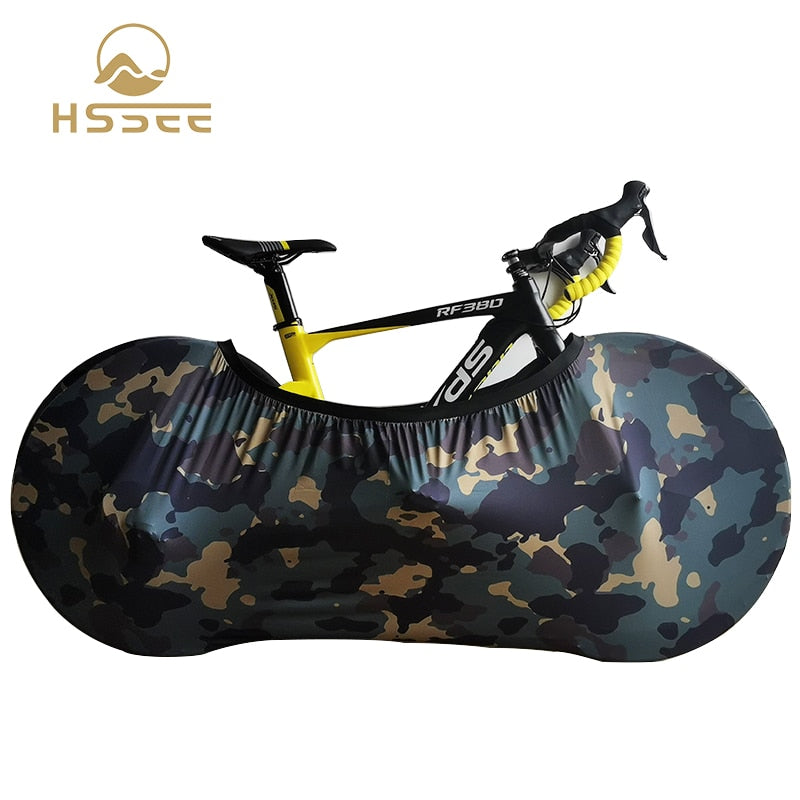 HSSEE 2020 Camouflage Stretch Bicycle Indoor Dust Cover 26&quot; to 28&quot; MTB Road Bike Tire Protective Cover Bicycle Accessories CT047