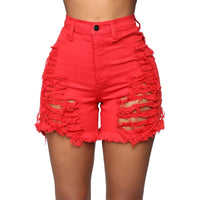 2021 New 6 Color Summer Women Shorts Jeans Fashion Sexy Ripped