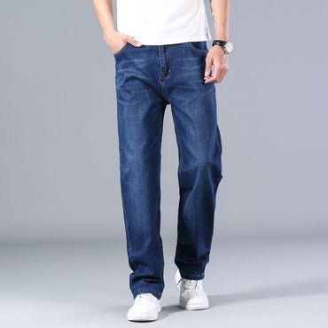 6 Colors Spring Summer Men&#39;s Thin Straight-leg Loose Jeans Classic Style  Advanced Stretch Baggy Pants