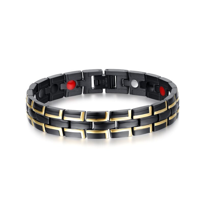 US Warehouse Magnetic Bracelets Male Link Black Wristband Magnetic Therapy Benefits Health Energy Stainless Jewelry Dropshipping