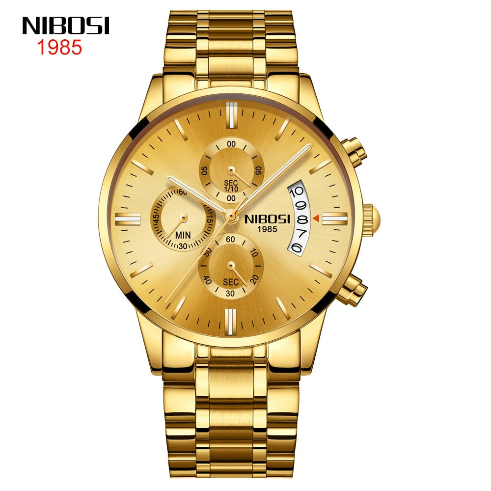 NIBOSI Men Watches Luxury Famous Top Brand Men&#39;s Fashion Casual Dress Watch Military Quartz Wristwatches Relogio Masculino Saat