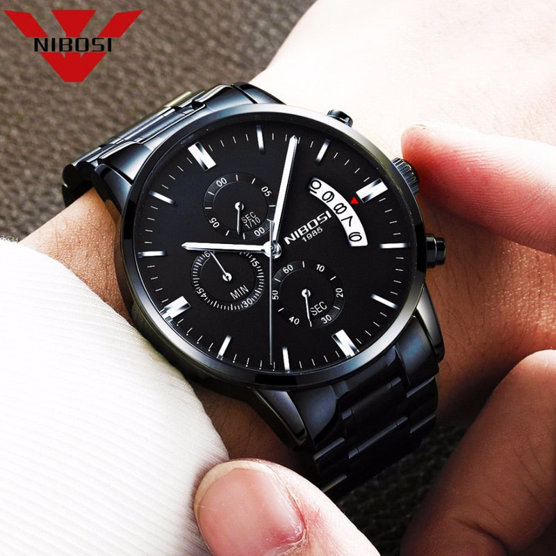 NIBOSI Men Watches Luxury Famous Top Brand Men&#39;s Fashion Casual Dress Watch Military Quartz Wristwatches Relogio Masculino Saat