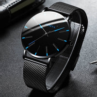 2023 Minimalist Men&#39;s Fashion Ultra Thin Watches Simple Men Business Stainless Steel Mesh Belt Quartz Watch relogio masculino