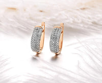 14K 585 Rose Gold Earrings For Lady Glamorous Elegant Sparkling Diamond Earrings Luxury Wedding Engagement Fine Jewelry