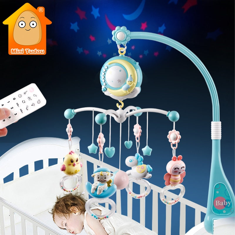 Baby Rattles Crib Mobiles Toy Holder Rotating Mobile Bed Bell Musical Box